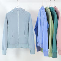 Veste de yoga zippée à capuche en polaire pour femme, nouvelle collection hiver 2025, respirante et sans coutures, technique lavée – Meilleure vente