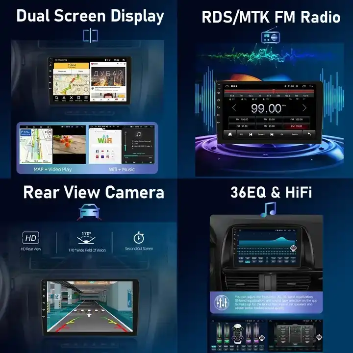 Autoradio 9'' Per Toyota Corolla Verso 2004-2009: Android 15, 8 Core, 4+64GB, Wireless Carplay, GPS, DSP