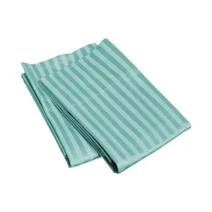 Factory direct hot sale hotel satin stripe bedding set fabric 100% polyester 3 cm satin strip bedsheet emboss fabric
