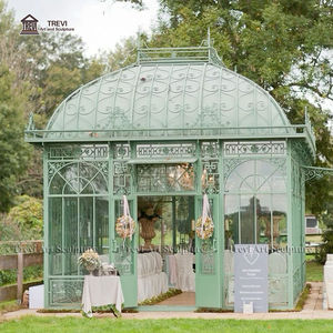 TREVI Fournisseur chinois de pavillons de jardin en métal blanc de grande taille, décoratifs pour les mariages en plein air, en fer forgé avec toit - Product Image 5