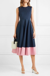 Abito <span class=keywords><strong>da</strong></span> <span class=keywords><strong>sera</strong></span> modesto in popeline di cotone in popeline di cotone bicolore senza maniche - Product Image 2