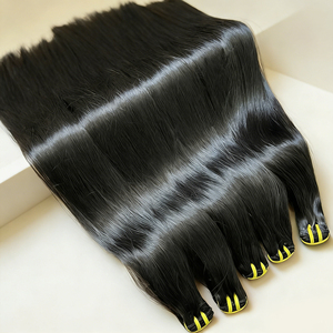 Paquete de <span class=keywords><strong>Cabello</strong></span> Chino Remy con Capa de Queratina Cruda Alineada <span class=keywords><strong>para</strong></span> Máquina de Tejer <span class=keywords><strong>Cabello</strong></span>, Doble Trama, Decolorado, Proveedor Mayorista - Product Image 2