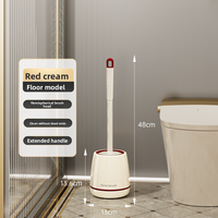 Nouvelle brosse de toilette de luxe 2026 en plastique avec poils en silicone, sans angle mort, autoportante, sans perçage, durable, pour salle de bain domestique
