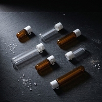 Flacons en verre vides pour huiles essentielles, mini, transparents, à fond rond, avec couvercle à anneau de traction, 1,5 ml, 2 ml, 3 ml, 5 ml, ampoules d'échantillon