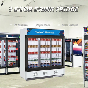 Refrigerador Exhibidor de Doble Temperatura con 3 Puertas de Vidrio y 12 Estantes / Refrigerador para Bebidas - Product Image 2