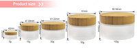 Bouchon en bambou vide cosmétique 30ml 50ml 100ml 150ml pot de crème en verre dépoli transparent bouteille de pulvérisation de toner de lotion en verre pour cosmétique
