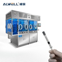 Machine de remplissage automatique de seringues chimiques COP/COC avec contrôle PLC et moteur pour flacons en verre, gels haute viscosité et bouchage sous vide