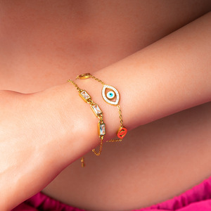 Pulsera con Colgante de Ojo Turco, Chapado en Oro de 18K, Acero Inoxidable, Joyería de Moda, Regalo para Mujer - Product Image 2