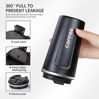 Venta al por Mayor de Tazas de Viaje de Acero Inoxidable de 380 ml/510 ml con Asa y Tapa, Aislamiento Térmico LED, Doble Pared, Aislamiento al Vacío 12-24