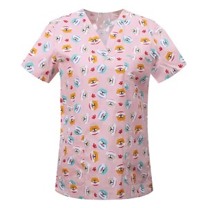 Nuevo uniforme de trabajo de Spandex de algodón con estampado de alta calidad Simple Unisex para hospitales, Enfermeras/médicos OEM - Product Image 4