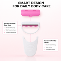Rasoir corporel pour femmes, lot de 3, lame simple, revêtement platine, acier inoxydable, rasoir pour les aisselles, poignée ergonomique antidérapante pour peaux sensibles