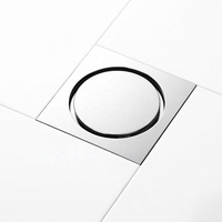 Siphon de sol carré moderne en laiton invisible, anti-odeur, écologique, 4 pouces, pour salle de bain, cuisine et usage domestique