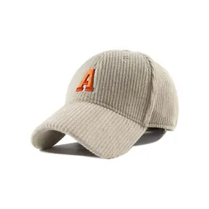 Brand Quality 6 Panels Striped Velvet Caps 3D Embroidery Letter Sports Caps Baseball Hats