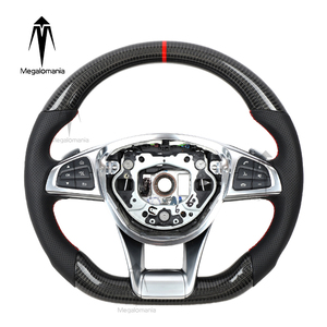 Volant en fibre de carbone pour Mercedes-Benz Classe C (C200/C180/C63/C300) W204/W205 SLK/GLK/GLC/<span class=keywords><strong>GLE</strong></span> 2015-2018 - Product Image 1