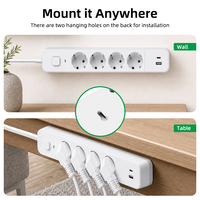 Pheiyon 16A 250V 1.4m Schuko Prizli Çoklu Priz 4 Çıkışlı USB PD Şarj Cihazlı IP20 PP Malzemeli Endüstriyel/Ticari/Hastane Kullanımı İçin