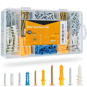 Wall Anchors 220pcs With Drill Bit #10 1 Inch Concrete And Wood Screws Set For Drywall Installation - Product Image 5