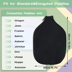 ปลอกคลุมไม้พายพิคเคิลบอล ทำจากนีโอพรีน ทนทาน กันน้ำ พับเก็บได้ ปรับแต่งได้ พร้อมซิป สำหรับไม้พายพิคเคิลบอลมาตรฐาน - Product Image 6