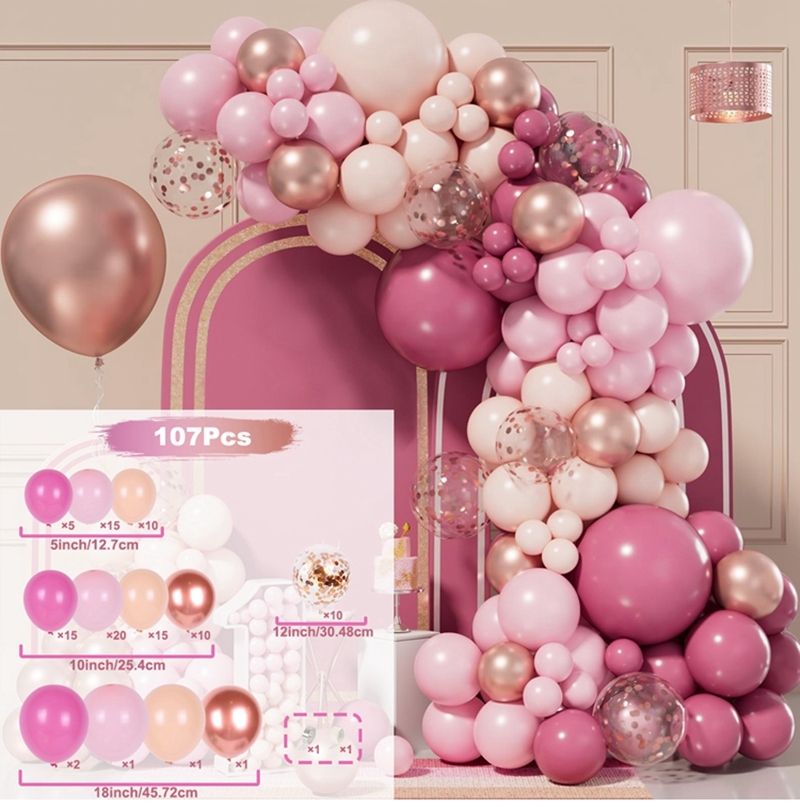 6 Serpentins Or Rose Métallisé KarneLux - Décoration Fête Étincelante Pour Anniversaire, Mariage, Nouvel An
