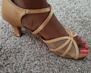 Zapatos de Baile de Salsa de 7 cm para Mujer, Zapatos de Baile Latinos de Tango y Cha Cha, Sandalias de Competición con Tiras Cruzadas para Personalizar - Product Image 6