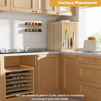 Organisateur vertical en bois à 7 compartiments pour placard de cuisine, idéal pour ustensiles de cuisson et documents