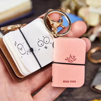 Mini journal créatif et adorable en cuir souple, petit carnet de notes portable, breloque, carnet de poche littéraire, porte-clés, cadeau