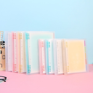 2025 nuevos cuadernos en espiral de hojas sueltas B5 personalizables papelería escolar transparente 8 agujeros PP cubierta carpeta de anillas tamaño <span class=keywords><strong>A5</strong></span> diario - Product Image 3