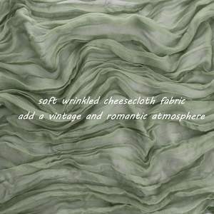 ผ้าปูโต๊ะสีเขียวเซจแบบผ้าชีสคลอธ ยาว 10 ฟุต ผ้าปูโต๊ะผ้าโปร่งสไตล์เรสติก ยาว 120 นิ้ว ผ้าปูโต๊ะสไตล์โบโฮสำหรับงานแต่งงาน - Product Image 4