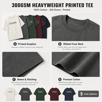 T-shirt imprimé streetwear personnalisé de haute qualité, design unisexe, col rond uni, coupe ample, 100% coton, t-shirt boxy pour homme