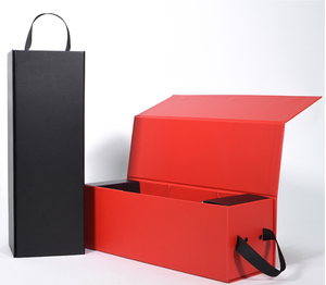 Đen trắng đỏ biểu tượng tùy chỉnh có thể gập lại rượu giấy bao bì Hộp quà tặng - Product Image 3