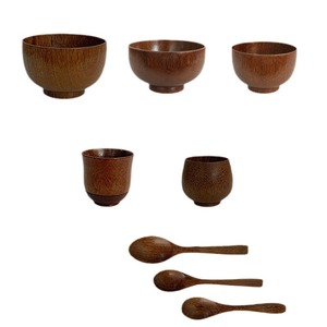 Juego de Tazones Redondos de Madera con Diseño de Alas de Pollo, Duraderos, para Arroz, Fideos, Sopa, Vajilla para Picnic - Product Image 5