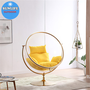 SUNLIFE <strong>Globe</strong> Acrylic Transparent Bubble <strong>Chair</strong> Silver Cushion Hanging <strong>Chair</strong> - Product Image 5