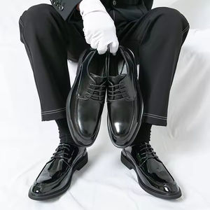 Zapatos Oxford de Cuero de Alta Calidad, Hechos a Mano con Tres Costuras Goodyear, Estilo Casual de Negocios para Hombre, con Grabado Formal - Product Image 5