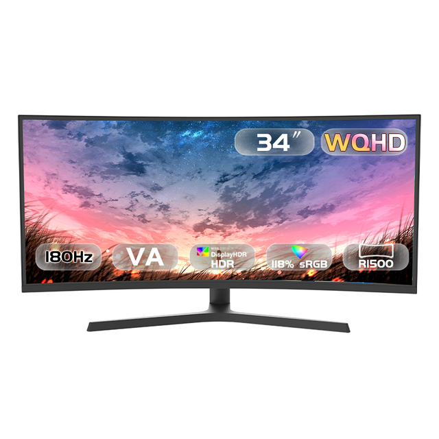 Frameless Design 34 Inch 4K Resolution 21:9 Curved Screen for Professional Gaming Ultrawide PC Monitor
