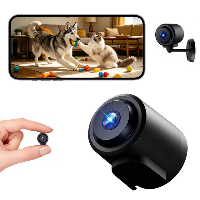 New Smart HD Security Camera, WiFi Remote View, Battery Operated No Plug Needed, Indoor Outdoor Mini Pet Surveillance Camera