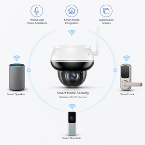 Caméra dôme extérieure Wi-Fi 2.4G/5G 5MP POE+ avec zoom 5X, 8 LED IR intégrées, détection de mouvement humain IP66 pour la sécurité extérieure - Product Image 3