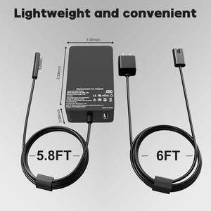 Cargador Rápido PD de 65W para Microsoft Surface Book 2 y Surface Pro <span class=keywords><strong>7</strong></span>/6/5/4/3, Adaptador de 15V 4A con Protección OVP OCP OTP - Product Image 4