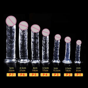Dildo de Cristal Realista, Impermeable, Transparente, de Silicona, Largo, Grande, Portátil, con Ventosa, Juguete Sexual para Mujeres, para Uso Individual - Product Image 1