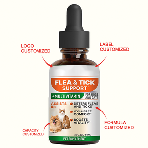 Gotas Líquidas Antipulgas y <span class=keywords><strong>Garrapatas</strong></span> para Mascotas, Suplementos de Apoyo Inmunológico, Absorción Rápida, Naturales y Seguras, Multivitaminas, Minerales y Omega 3 para Gatos - Product Image 2