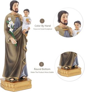 Série Renaissance Catholique Décoration Sculpture Résine Saint <span class=keywords><strong>Joseph</strong></span> et l'Enfant pour les Familles Religieuses figurine - Product Image 2