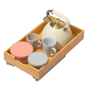 Étagère de rangement coulissante en bambou pour tiroir de cuisine <span class=keywords><strong>sous</strong></span> l'évier, <span class=keywords><strong>organisateur</strong></span> de <span class=keywords><strong>placard</strong></span> extensible - Product Image 2