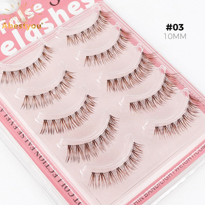 Abestyou <span class=keywords><strong>Cils</strong></span> naturels blonds brun foncé courts, bande transparente invisible, 3D effet vison, croisés, véganes, colorés - Product Image 3