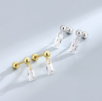 Zierliche 18K Vergoldete Sterling Silber Marquise Tropfen Flache Ohrstecker 925 Sterling Silber Tropfenförmige Hängeohrringe