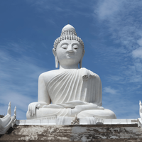 Statue de Bouddha surdimensionnée en granit, finition antique, résistante aux intempéries, sculpture de méditation au design traditionnel, marque Fengtuo pour le Zen