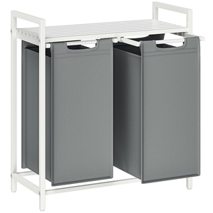 <span class=keywords><strong>Panier</strong></span> à <span class=keywords><strong>linge</strong></span> domestique en gros avec support en fer 3 sacs de <span class=keywords><strong>tri</strong></span> détachables en polyester prix d'usine - Product Image 2