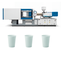Machine de moulage servo entièrement automatique HTV-270 ES à cycle court et haute production pour la fabrication de gobelets décoratifs ondulés en plastique, production en série OEM