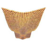 Lustre LED modulaire personnalisé non standard en forme de ligne de pêche, avec courbes ondulées et cubes assemblés, pour plafond suspendu en fer