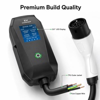 Station de recharge portable certifiée CE UKCA RoHS 7 kW monophasée avec écran de 2,8 pouces