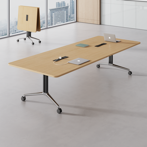 Table de conférence mobile pliable moderne - Bureau de formation modulaire à plateau rabattable avec roulettes pour salle de <span class=keywords><strong>réunion</strong></span> et salle de séminaire - Product Image 3