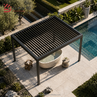 Pergola extérieure avec toit pliant en aluminium, auvent rétractable motorisé et système de pavillon pour applications de projets