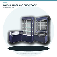 Vitrine modulaire en verre sur mesure et comptoir de présentation avec rangement verrouillable pour bijoux et objets de collection